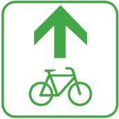 Schild Fahrrad mit grünen Pfeil